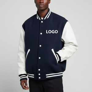 Veste universitaire oversize pour homme, style streetwear, marque tendance, hiver, décontractée, manches en coton, tissu en toile, style lettreman, longue - Product Image 5