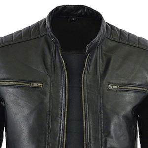 Veste en cuir personnalisée Vestes en cuir d'hiver pour hommes à prix avantageux Vente en gros OEM Veste en cuir pour hommes - Product Image 2