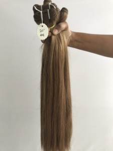 Top Mejor calidad 20 "#8 Color Straight Wholesale's Bundle's Raw Indian Temple Directo de India Machine Double Weft Human Hair's - Product Image 5
