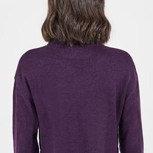 Diseño de cuello personalizado de moda Ropa informal Moda Invierno Cálido Precio más barato Mujeres Suéteres - Product Image 4