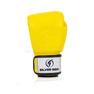 2023 Custom Made High Quality Breathable Lightweight Pakistani Leather Men's Boxing <b>Gloves</b> for Martial Arts-<b>Silver</b> Sea Sports - Product Image 3