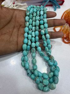 Cuentas Sueltas de Turquesa Natural, Cuentas de Mala de Piedra Preciosa de Turquesa para Joyería Boho, 10-20 mm, 16 Pulgadas - Product Image 2