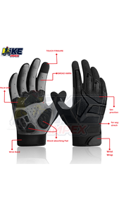 Gants de course intégraux Mike Impex en PU compatibles écran tactile pour motocross, usage extérieur, unisexe, avec protection de poignet antichoc - Product Image 2