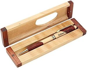 Ensemble de stylos cadeau de luxe de haute qualité en bambou fait à la main en bois personnaliser stylo en bois avec logo gravé avec boîte en bois - Product Image 3