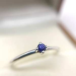 Bague de fiançailles solitaire en argent classique avec saphir bleu CZ rond de 3 mm, bijoux de mariage, bagues en diamant - Product Image 4