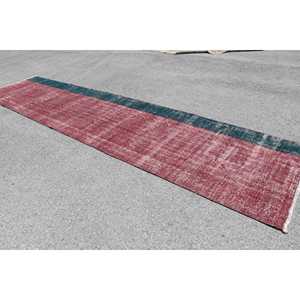 Vintage Turkish <b>Runner</b> Rug 3.9x16.9 ft, <b>Red</b> Wool Rug - Product Image 3