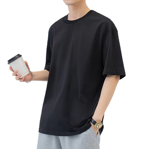 O cou polyester coton mélangé t-shirts transfert de chaleur imprimé tenue décontracté logo personnalisé vente en gros fournisseur en vrac - Product Image 1