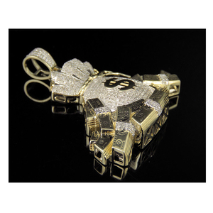 Personalizado 925 Plata sólida Iced Lucky Moneybag dólar signo laboratorio cultivado VVS diamante Bling Hip Hop collar fino colgantes de moda encantos - Product Image 1