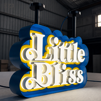 Letrero Comercial LED 3D Personalizado EZD con Borde Metálico, Letras Iluminadas para Tiendas, Edificios, Oficinas, Logotipos de Pared, Publicidad