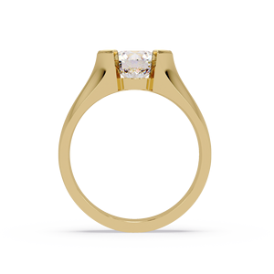 Luxury <b>Ring</b> 14K Pure Gold 1.50 Ct Round Cut Lab Grown Diamond IGI Certified Half Bezel <b>Thick</b> Band Mens Fine Jewelry Wholesale - Product Image 4