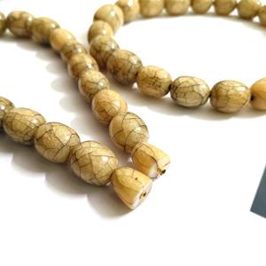 Cuentas de Resina Craquelada Beige Hechas a Mano, Cuentas Ovaladas Naturales para Manualidades, Hilo de Cuentas para Hacer Collares, Pulseras y Joyería, Modelo Angel Statement - Product Image 2