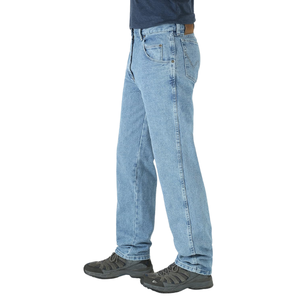 กางเกงยีนส์ชายขาตรงแบบลำลองสำหรับผู้ชาย, กางเกงยีนส์ซักเอวกลางเอวผ้าเดนิมตกแต่งด้วยหมุดสำหรับฤดูใบไม้ร่วง/ฤดูหนาว - Product Image 3