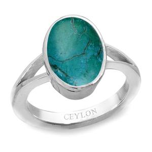 Anillos de Turquesa Natural Certificada Firoza con Engaste de Bisel para Uso Diario ¡Compra Ahora! - Product Image 1