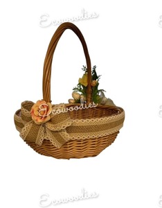 New Fashion Hastashilp Natural Rustic <b>Wicker</b> Flower <b>Basket</b> for Home Wedding Party Festival Decoration Rattan Flower <b>Basket</b> - Product Image 5