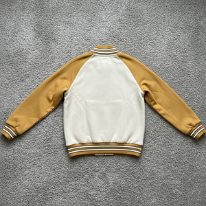 Veste universitaire OEM 100% en coton et laine pour homme 2 tons avec poches latérales et côtes contrastées veste d'hiver universitaire confortable pour homme - Product Image 4