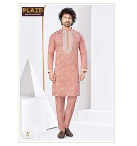 Kurta en soie douce de qualité fine avec broderie pour hommes idéal pour les événements festifs et familiaux - Product Image 2