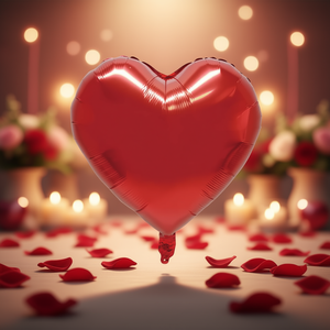 Ballon en forme de cœur en feuille d'aluminium rouge 45 cm, décorations pour la Saint-Valentin - Product Image 3