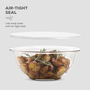 Set di 8 Ciotole in Vetro Borosilicato di Alta Qualità con Coperchi, Ciotole per Insalata Ecologiche Personalizzabili per Feste - Product Image 4