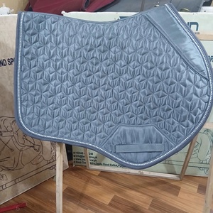 TOUGH TACK Diamond Star Quilting Grey Satin Polycotton Lining Competition Use Jumping Saddle Pad with Brake Panel Cushion 2026 - Product Image 2