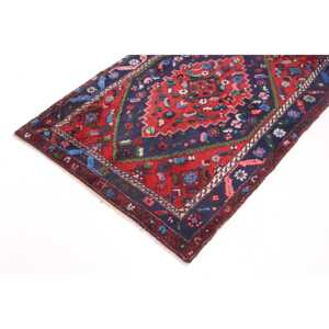 3.9x6.2 ft Vintage Rug, <b>Red</b> Animal Print Turkish <b>Wool</b> Rug - Product Image 2
