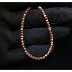 925 Sterling Silver Diamond <b>Bracelet</b> with Champagne Red Balls Elegant and Luxurious Accessory - Product Image 2