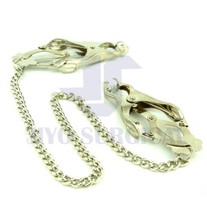 Professional CE ISO Approved Hot Sales Bad Kitty <b>Silicone</b> Nipple Clamps with <b>Steel</b> Chain Nipple Clamps with Chain - Product Image 1