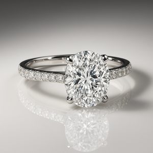 Premium VVS Oval Cut Moissanite Diamond Channel Solitaire <b>Ring</b> for Women <b>Silver</b> Gold Rose Gold Plating Options Free Shipping - Product Image 1