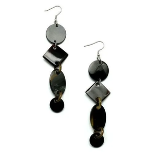 Boucle d'oreille en corne design fantastique couleur grise et noire boucle d'oreille en corne de meilleure qualité design à la mode look moderne à vendre - Product Image 3