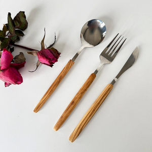 Juego de Cubiertos de Madera Sostenible de Primera Calidad, Ligeros, Duraderos, Reutilizables, Utensilios de Comedor Naturales - Product Image 2