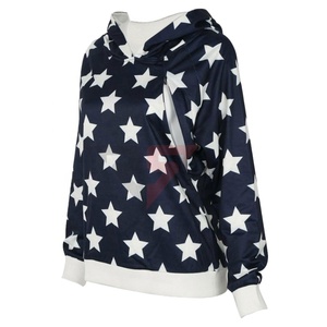 Venta caliente OEM Servicio Ropa de mujer Personalizado en blanco ODM Pullover Sublimación Estrella Impreso Sudaderas con capucha para hombres y mujeres - Product Image 4