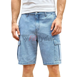 Short en denim de coton lavé foncé personnalisé pour hommes, tarif de gros de mode streetwear vintage avec service OEM - Product Image 4