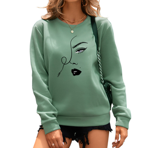 Sudadera con Capucha de Diseño Casual para Mujer, Tejida en Algodón y Spandex, Ecológica, con Estampado, Venta al Por Mayor - Product Image 4