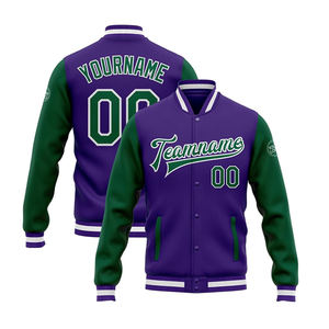 Chaqueta Varsity de grafiti de lana de moda para hombre estilo High Street con cuello vuelto y parche bordado - Product Image 2