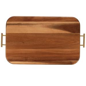 Présentoir fait main de service personnalisé en gros petit plateau en bois naturel de forme rectangulaire pour aliments et noix à rouler - Product Image 1
