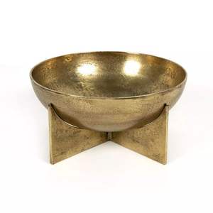 Cuenco de fruta moderno de latón antiguo Cuencos de fechas de metal pulido dorado - Product Image 2