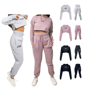 Pakistan Manufacturer <b>Women's</b> Tracksuit 100% Cotton Solid Color Vintage <b>Pattern</b> 2 Piece Long Set <b>Fleece</b> - Product Image 6