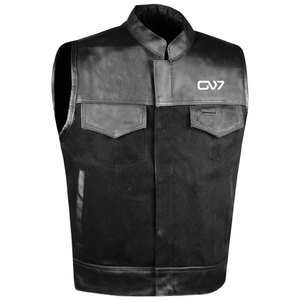 OEM OTM เสื้อกั๊กหนังวัวสำหรับผู้ชาย, เสื้อกั๊กแขนกุดมีการปิดแบบสแนปและมีกระเป๋าด้านใน - Product Image 3