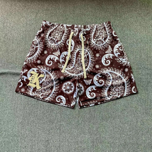 Shorts d'entraînement en toile de coton pour hommes, respirants, à séchage rapide, avec motif floral imprimé, décoration vintage, personnalisables - Product Image 6