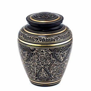 Urne de crémation en aluminium noir doré, moderne et écologique, cendres humaines pour adultes, funérailles décoratives, cendres commémoratives - Product Image 3