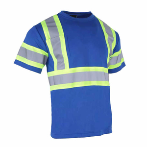 Vêtements de travail de sécurité sur mesure T-shirt de sécurité à haute visibilité pour hommes dernier travail réfléchissant T-shirt à manches courtes fabriqué au Pakistan - Product Image 3