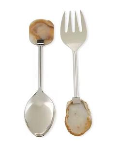 Résine et acier inoxydable faits à la main avec boîte-cadeau Serveur à salade ou cuillères à salade de bonne qualité Accessoires de cuisine - Product Image 5