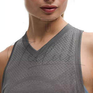 Camiseta Deportiva Corta de Punto Transpirable Personalizada para Mujer, Ropa de Gimnasio, Yoga, Talla Grande, Secado Rápido, Logotipo Frontal, Spandex/Poliéster - Product Image 1