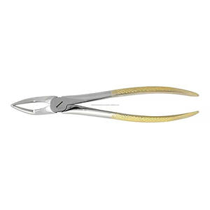 Jeu de 5 pinces d'extraction de dents à motif anglais Instruments chirurgicaux d'extraction dentaire plaqués or - Product Image 5