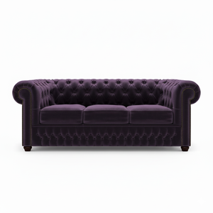 Sang Trọng màu tím nhung chesterfield sofa, chần sợi vòng trở lại bọc ghế với nailhead TRIM cho sảnh khách sạn và văn phòng tiếp nhận - Product Image 6