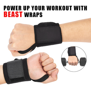 Bandes de poignet de compression respirantes réglables antidérapantes avec logo personnalisé pour la musculation et l'entraînement en salle de sport - Product Image 2