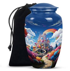 Arc-en-ciel sur le royaume coloré urnes pour cendres de crémation urnes modernes pour cendres humaines souvenir urnes décoratives pour cendres - Product Image 5