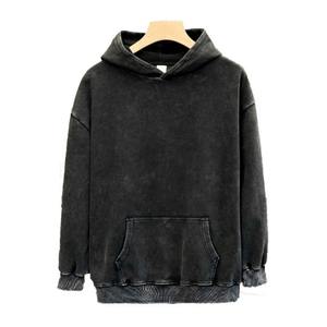 Autumn Winter Men's Retro Fashion <b>Hoodie</b> 100% Cotton High Quality Knitted Washed Technique Casual Large Size New <b>Couple</b> Solid - Product Image 1