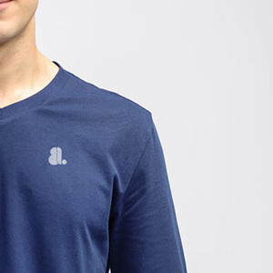 T-shirt en coton à manches longues pour homme, col en V, t-shirt à col en V, logo personnalisé, t-shirt à manches longues pour homme, col en V - Product Image 4