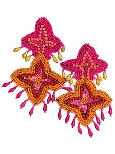 Pendientes de borla bohemios hechos a mano, joyería de gota con cuentas para mujeres y niñas, moda ligera a la moda - Product Image 5