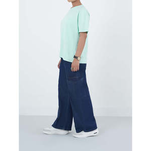 Camiseta Básica de Mezclilla REIDAR con Hombros Caídos, Estilo Pantalón Cargo WC366, Elemento de Moda Sencillo - Product Image 3
